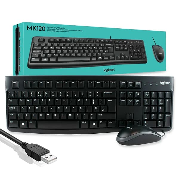 Combo Clavier Souris Avec Fil LOGITECH MK120