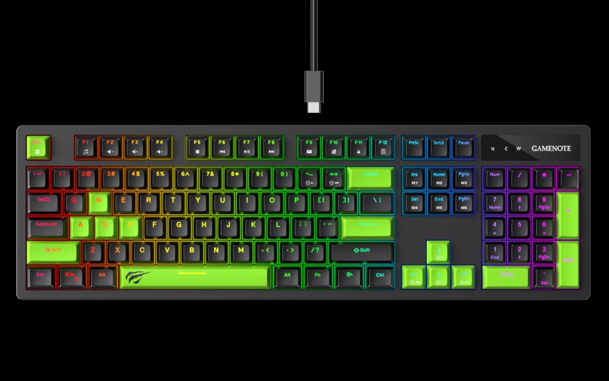 Clavier HAVIT Gamer Mécanique RGB KB893L Switch Bleu 100% - 1