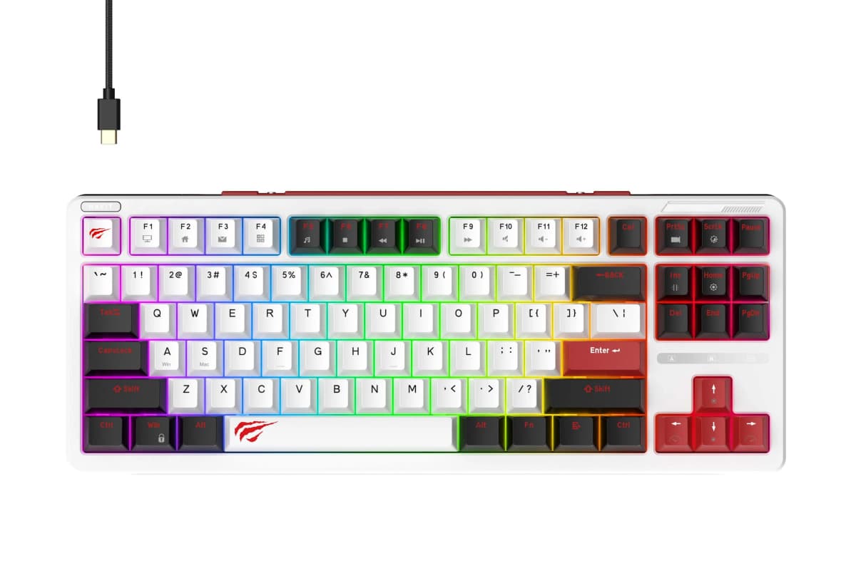 Clavier HAVIT Gamer Mécanique KB902L Switch Red 75% - 1