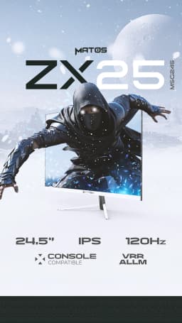 Écran MATOS ZX25 24.5 120HZ 1MS Fast IPS FHD White Edition thumbnail 2