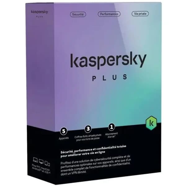 Kaspersky Plus Sécurité 1PC - 1