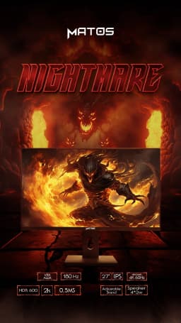 Matos NIGHTMARE (Pre-Order) MSG274 HDR600 Fast IPS 180hz thumbnail 2