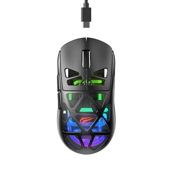 Souris HAVIT Sans Fil MS1044WB 3 Mode RGB Programmable Black - White