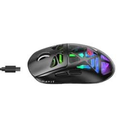 Souris HAVIT Sans Fil MS1044WB 3 Mode RGB Programmable Black - White thumbnail 2