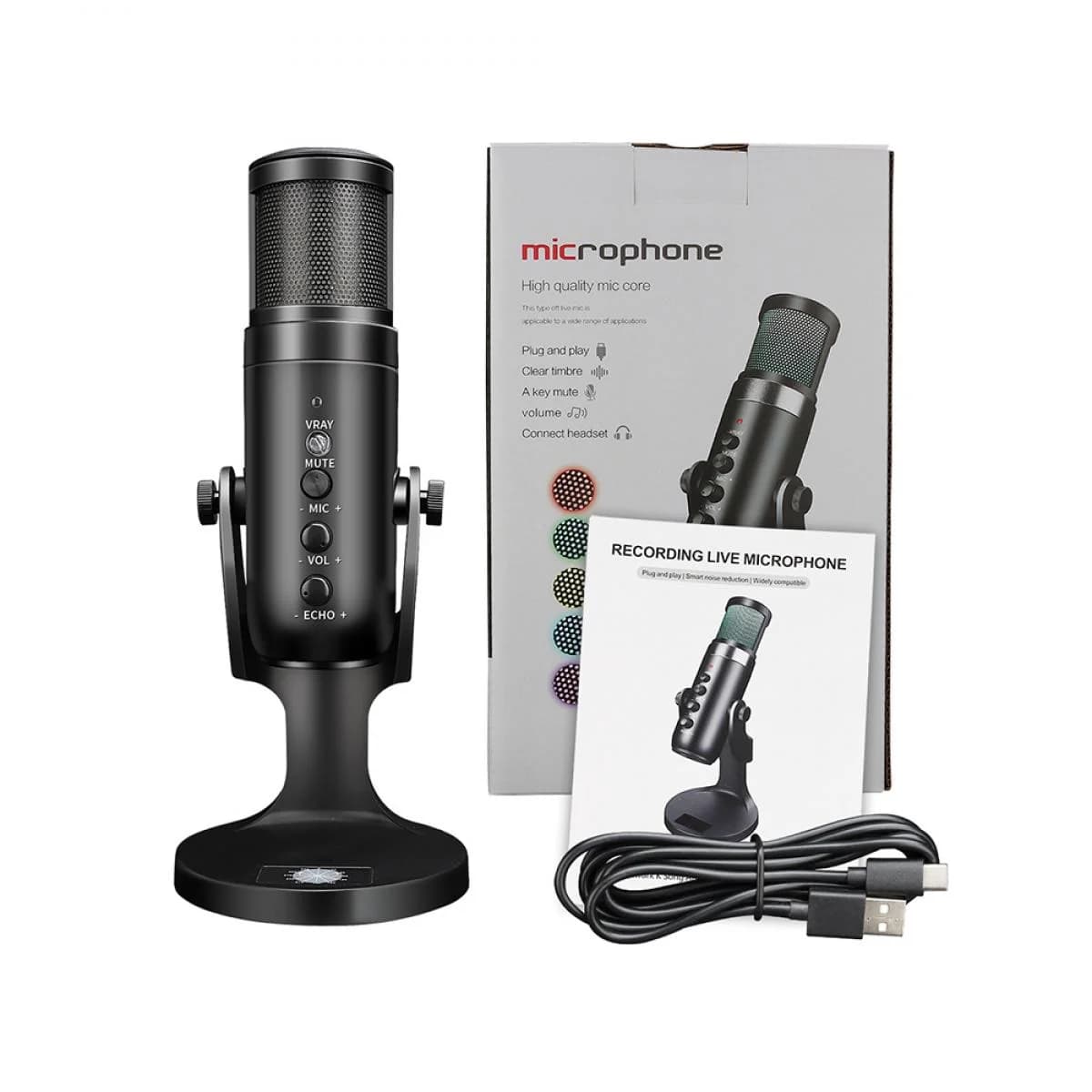 Microphone USB RGB Live PRO WB - 1