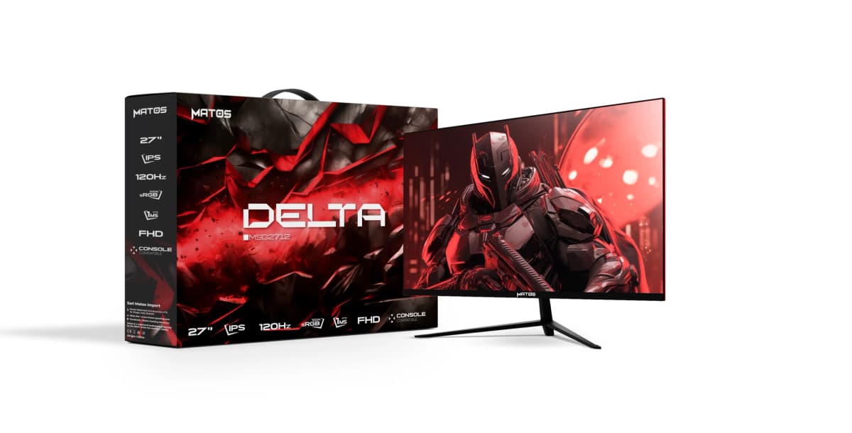 ÉCran Matos Gaming 27" Delta Msg2712 120hz 1MS Fast IPS Fhd Type C