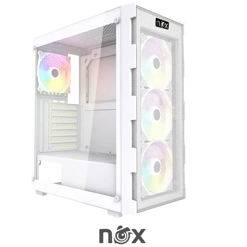 Boîtier NOX Quantom Full White 4FAN RGB