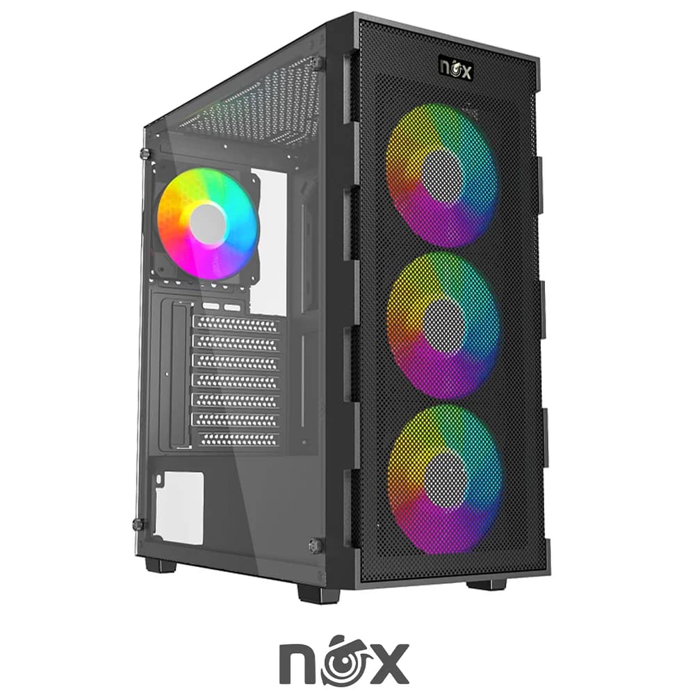 Boîtier NOX Quantom Full Black 4FAN RGB
