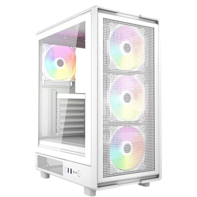 Boîtier NOX Apex Flow Full White PLUS 4PCS Fans RGB